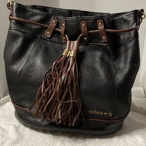 Black and Brown Hobo Bag
